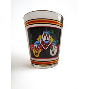 Vintage Circus Circus Las Vegas Creepy Clown Shot Glass Hotel Casino Souvenir